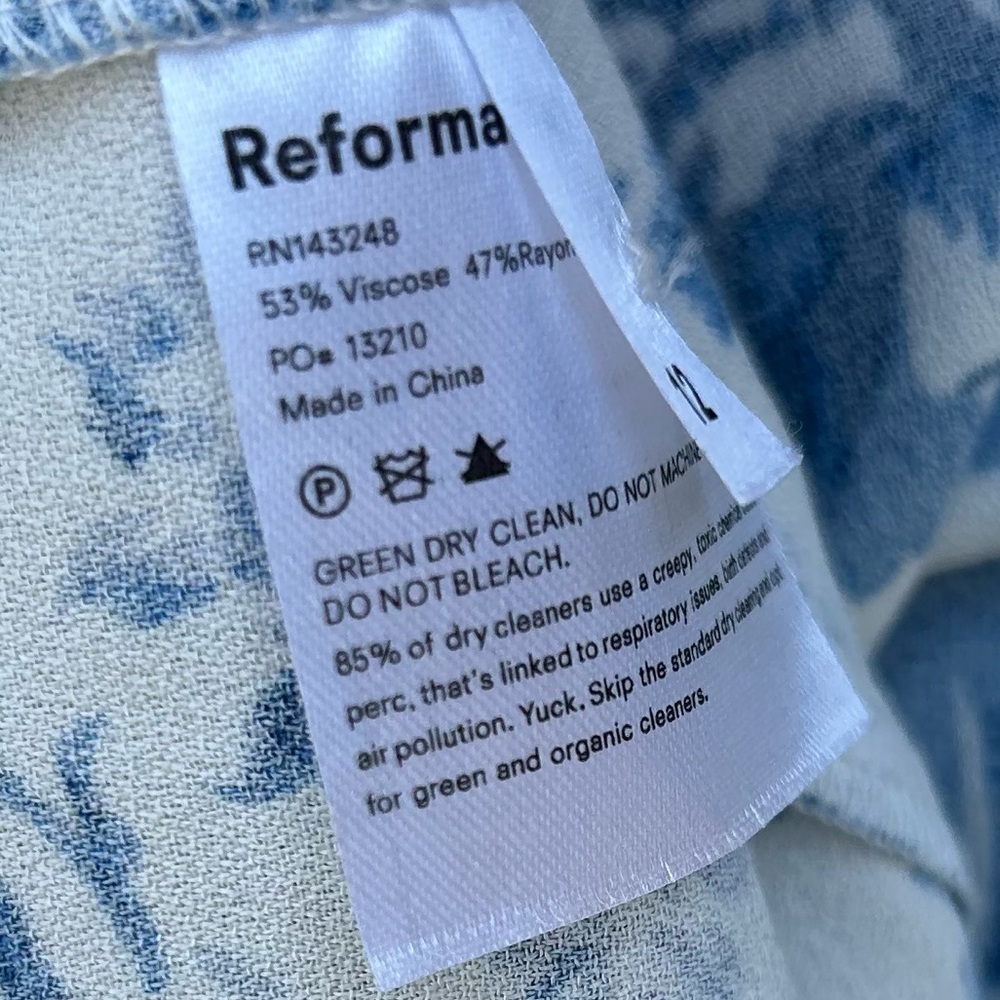 Reformation Gavin Midi Dress Olympia Floral Blue White 12 - Picture 15 of 16